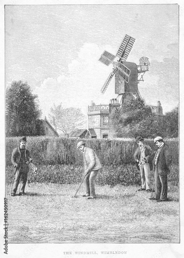 Obraz premium Golf at Wimbledon 1893. Date: 1893