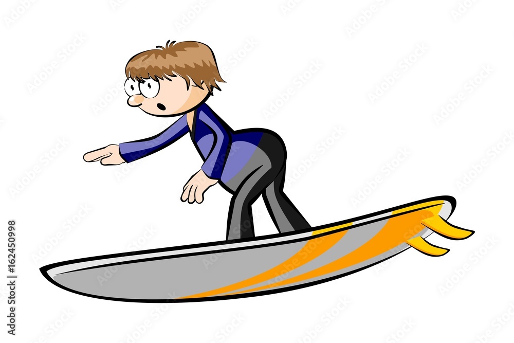 Surfer boy isolated on white