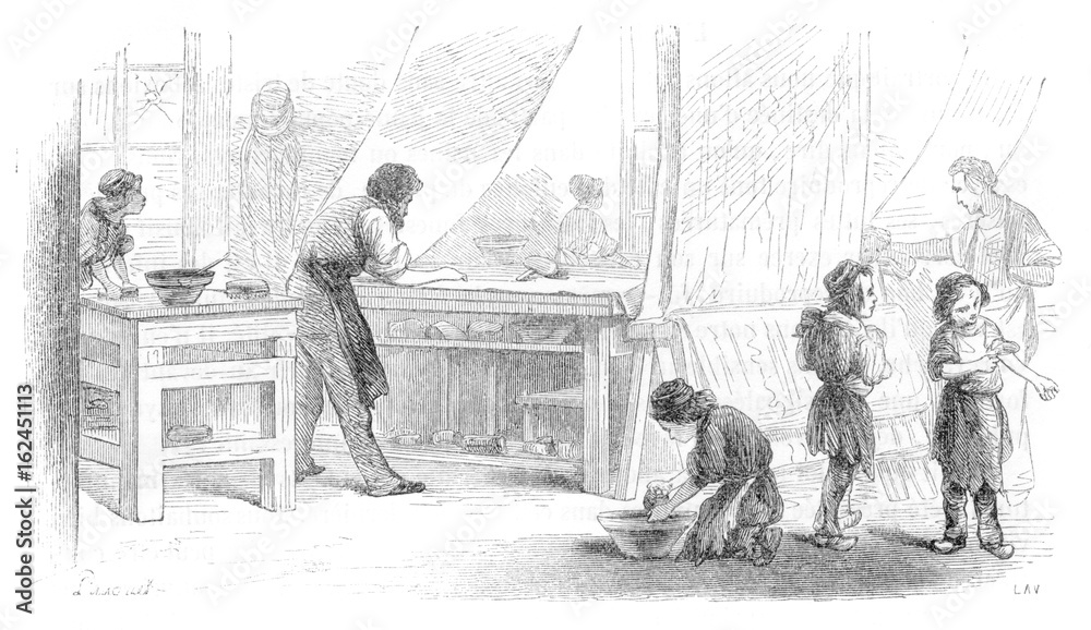 Obraz premium French Factory Children. Date: 1850