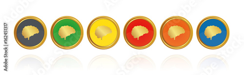 Gehirn - Goldene Buttons