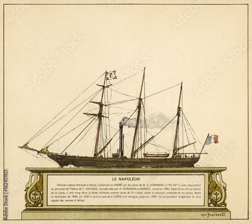 Obraz na płótnie Napoleon Steamship. Date: 1842