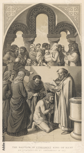 Εκτύπωση καμβά Baptism of Ethelbert. Date: 597