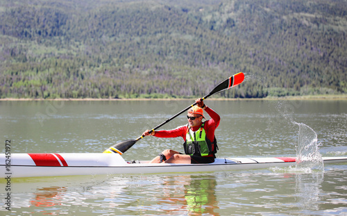 Man paddling in a kayak