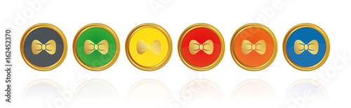 Fliege - Krawatte - Goldene Buttons