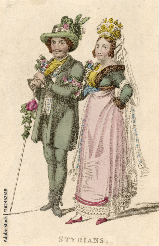 Styrian Bride - Groom. Date: circa 1820