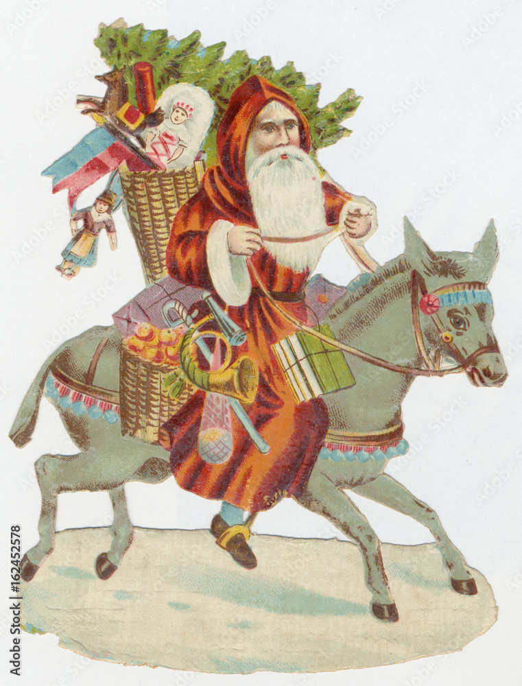 Santa on Donkey. Date: late 19th century