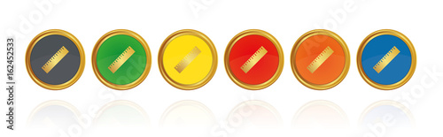 Lineal - Goldene Buttons