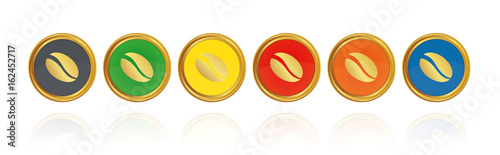 Kaffeebohne - Coffee-to-go - Goldene Buttons