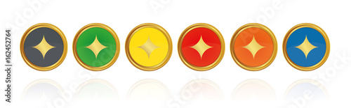 Funkeln - Stern - Goldene Buttons