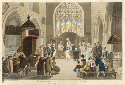 Quadro em tela Marriage of Doctor Dicky Bend. Date: 1820