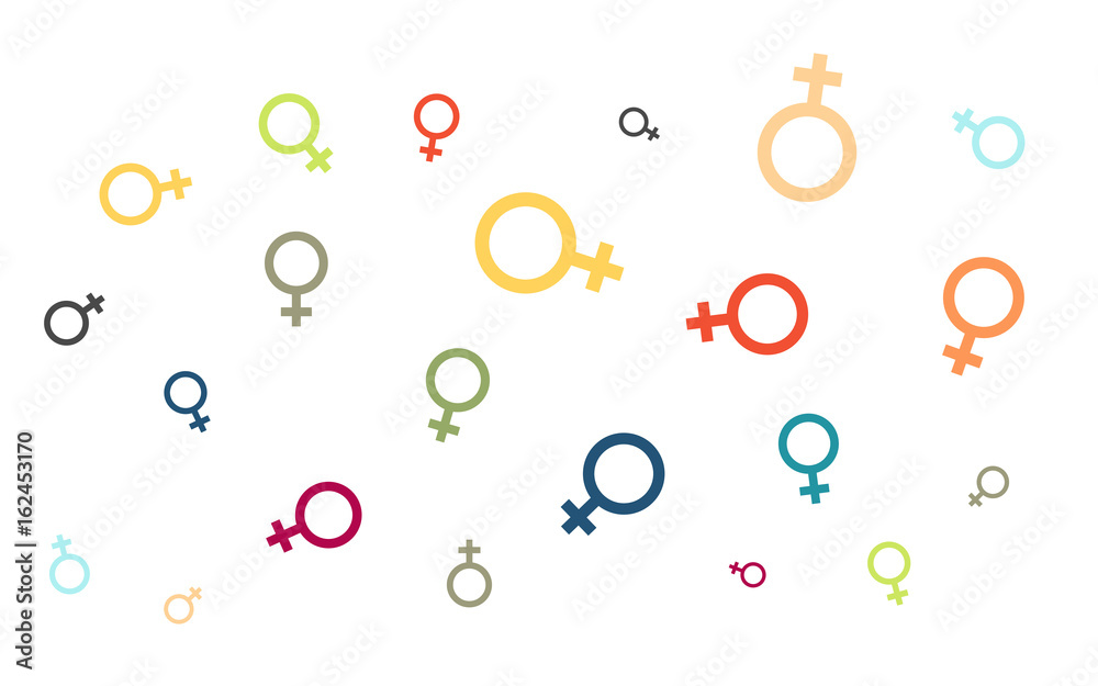 Viele bunte Symbole weiblich
