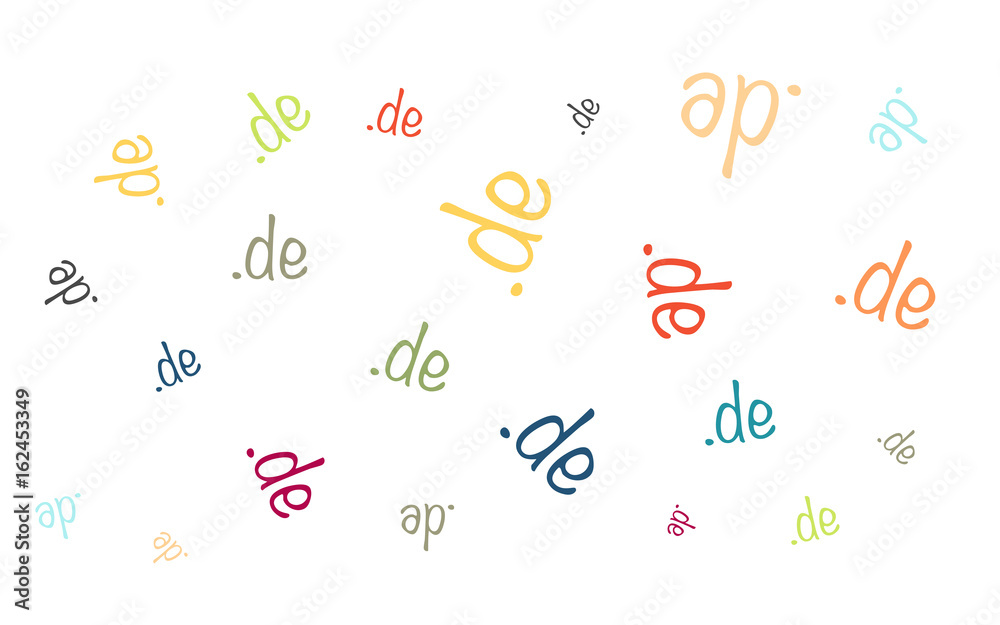 Viele bunte Schreibschrift de - Domains