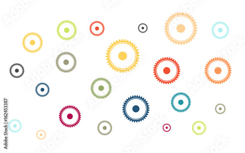 Viele bunte Zahnräder - Hintergrund