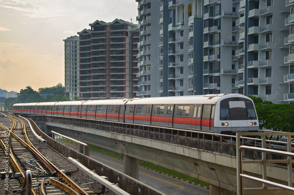 Singapore metro train outdoor