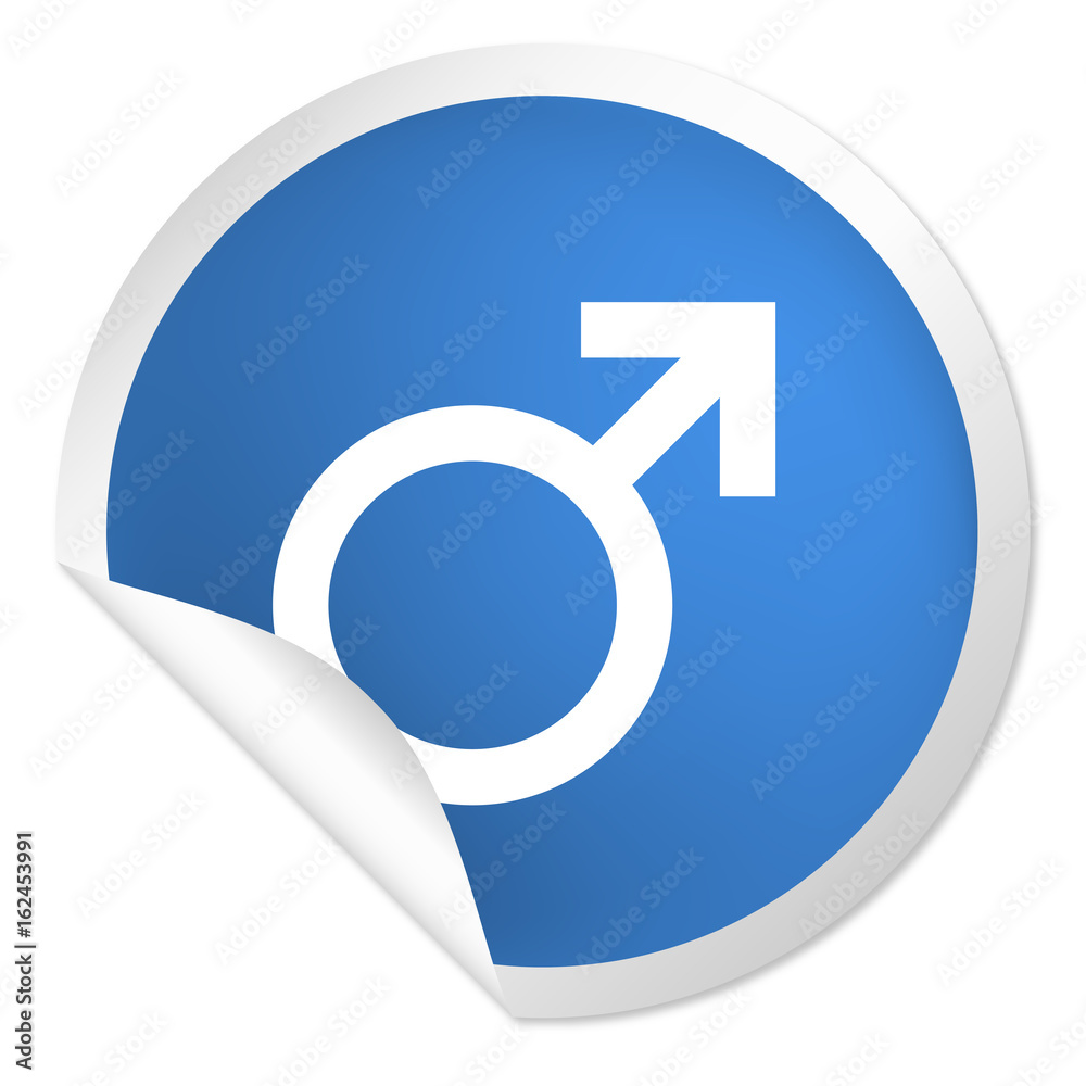 runder Sticker blau - Symbol Mann runder Sticker blau - Symbol Mann