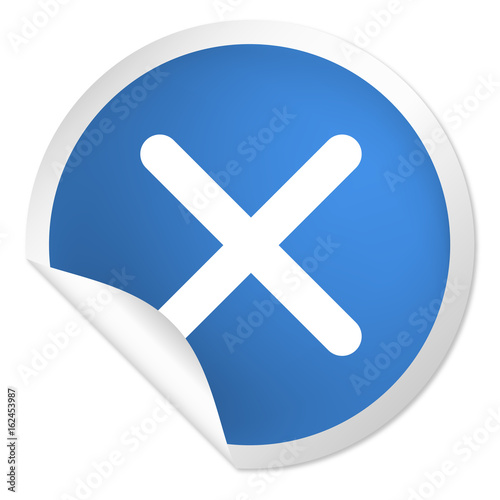 runder Sticker blau - Kreuz