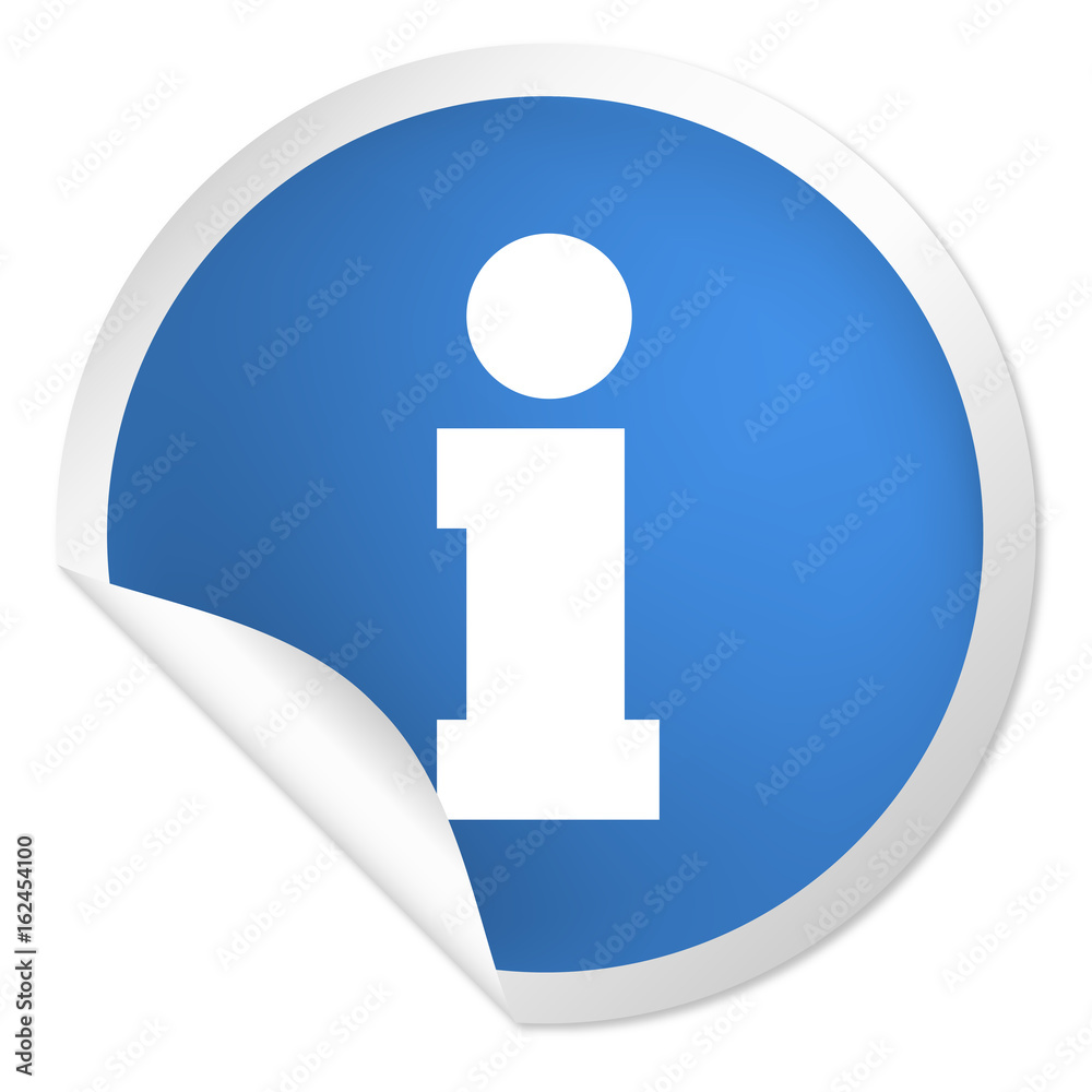 runder Sticker blau - Information runder Sticker blau - Information