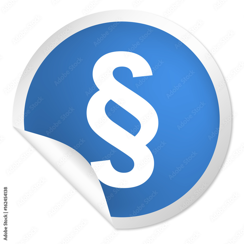 runder Sticker blau - Paragraph Zeichen runder Sticker blau - Paragraph Zeichen