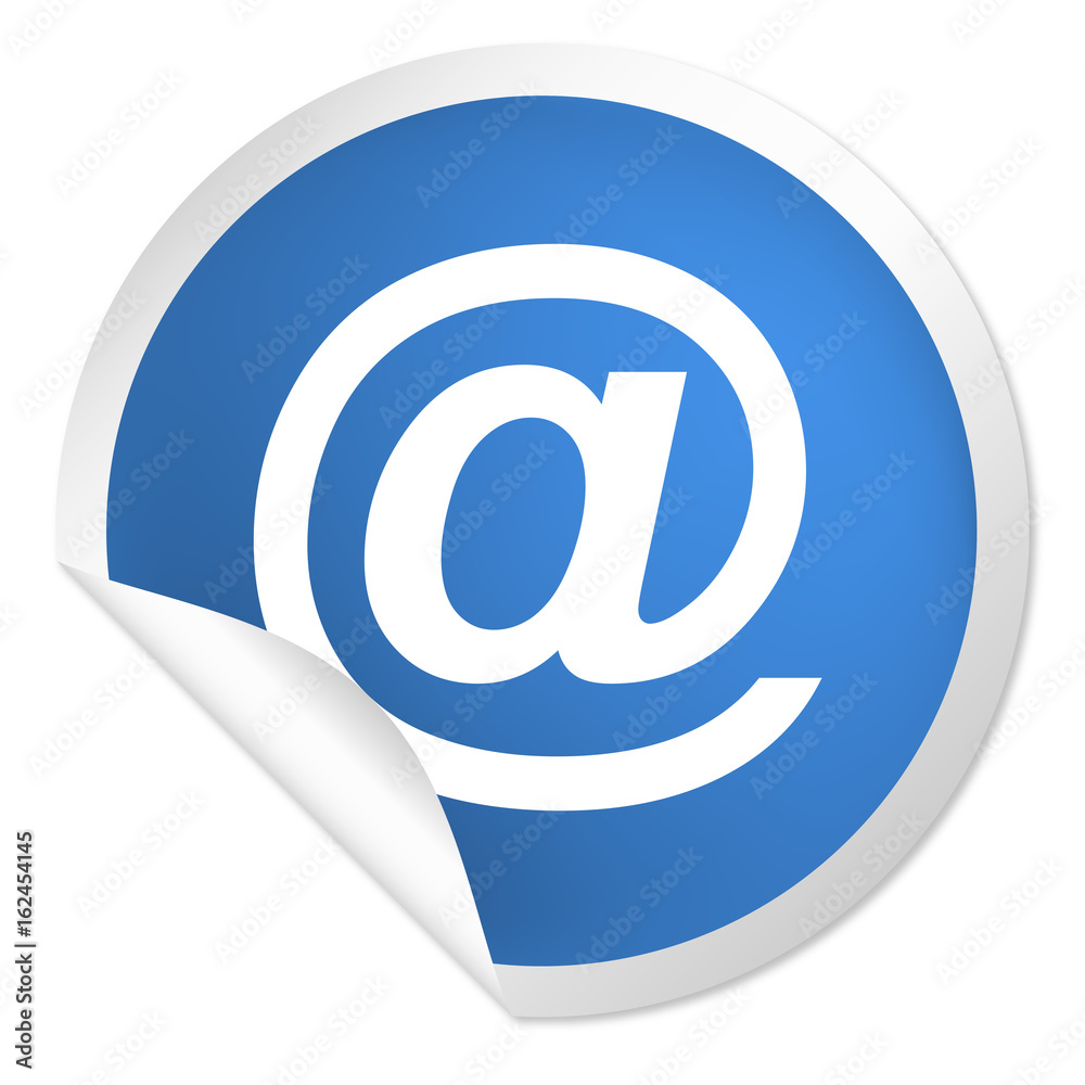 runder Sticker blau - At Zeichen - Email runder Sticker blau - At Zeichen - Email