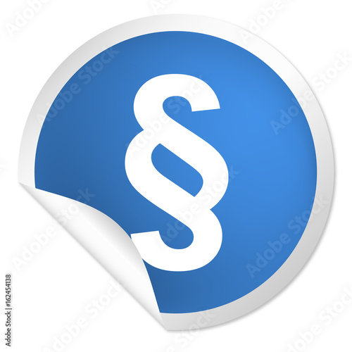 runder Sticker blau - Paragraph Zeichen