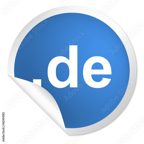 runder Sticker blau - .de Domain