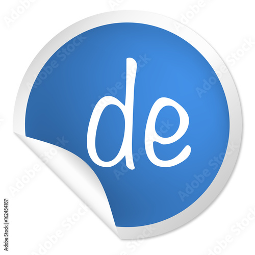 runder Sticker blau - .de Webadresse