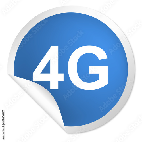 runder Sticker blau - 4G Breitband