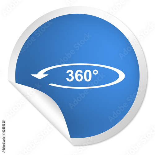 runder Sticker blau - 360 Grad - Rotation