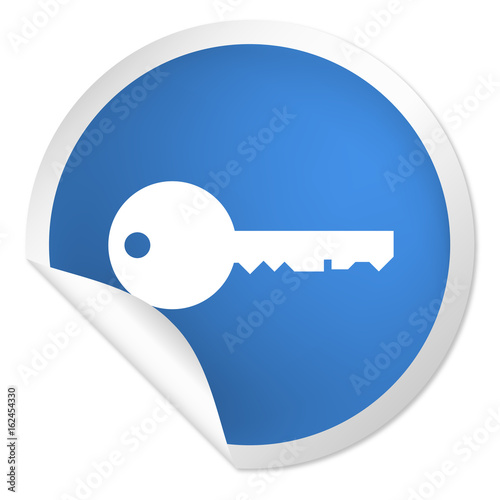 runder Sticker blau - Schlüssel - Passwortschutz