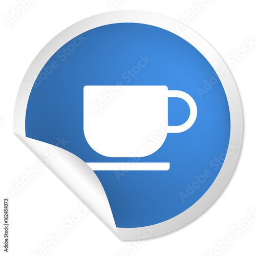 runder Sticker blau - Kaffeetasse