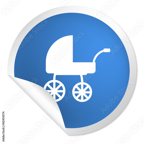 runder Sticker blau - Kinderwagen