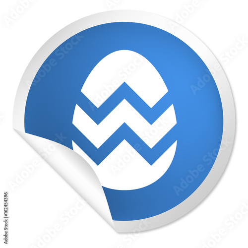 runder Sticker blau - Ei