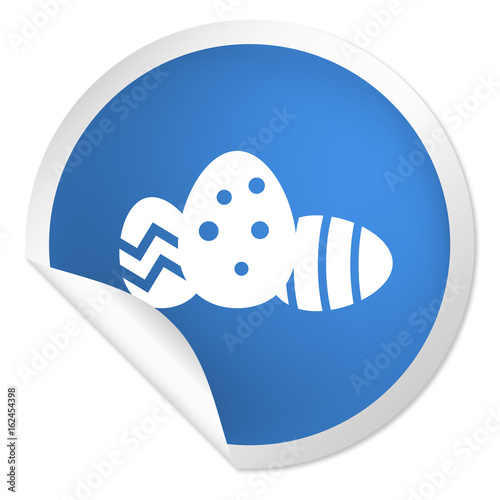 runder Sticker blau - Ostereier