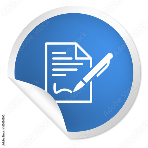 runder Sticker blau - Vertragsabschluss