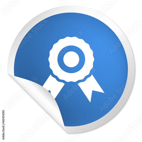 runder Sticker blau - Medaillon