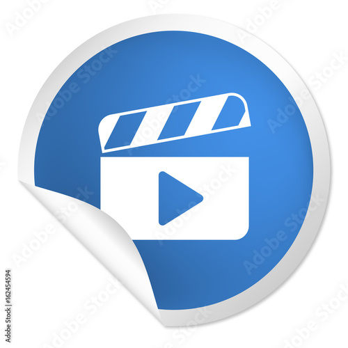 runder Sticker blau - Filmklappe - Filmproduktion