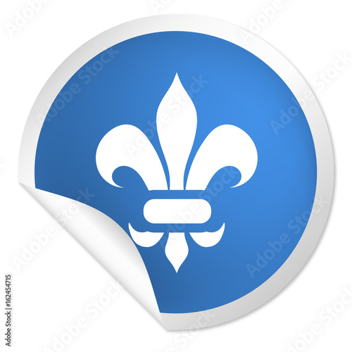 runder Sticker blau - Verzierung floral
