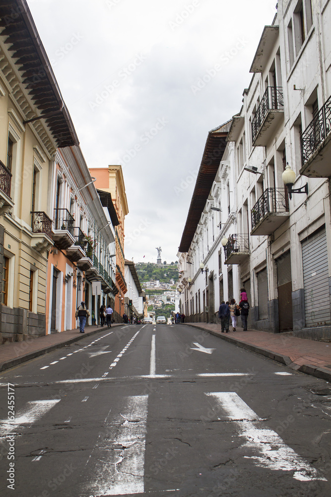Street in the center of the city of Quito