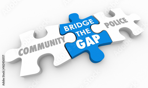Bridge Gap Between Community and Police Puzzle 3d Illustration