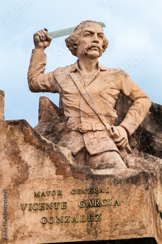 LAS TUNAS, CUBA - JAN 27, 2016: Monument of Vicente Garcia Gonzales at Plaza de la Revolucion (Square of the Revolution) in Las Tunas. photo