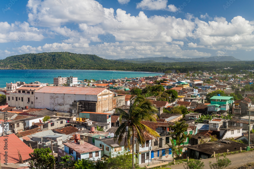 Arial view of Baracoa, Cuba