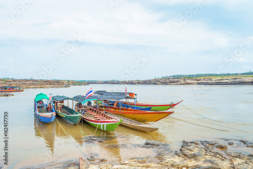 Long tail boat in Sam Phan Boke, Ubon Ratchathani Thailand