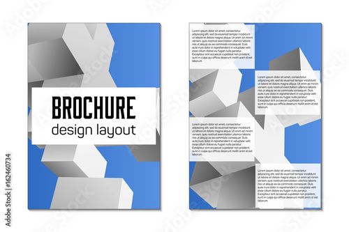 Brochure design template flyer. Front and back page size A4 template. Creative cover for business trend mock up.