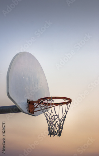 Basketball Hoop at Golden Hour Sunset Dusk Dawn Dreams Net Hoop Fantasy photo