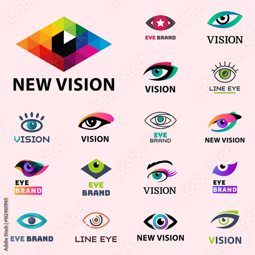 Eye blinker business vision daylight glimmer template logotype idea keeker light peeper company badge vector illustration