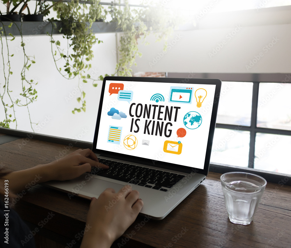 CONTENT IS KING seo search engine optimization and content marketing concept CONTENT IS KING seo search engine optimization and content marketing concept