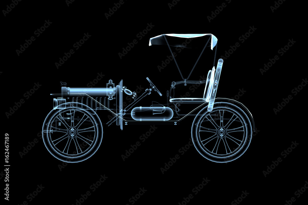 illustration of cars in x-ray style