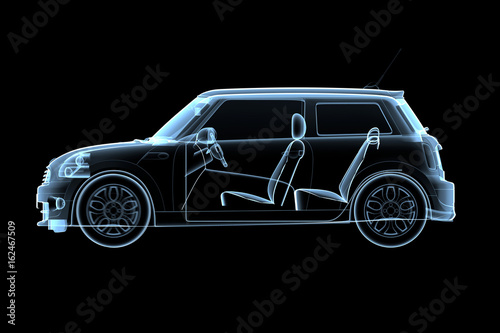 illustration of cars in x-ray style