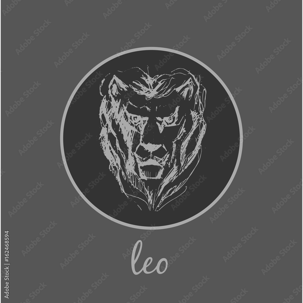 Leo Astrological zodiac symbol. Horoscope sign.