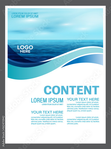 summer seascape brochure flyer mock up template layout for tourism travel
